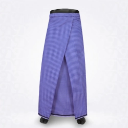 Mini Checked-Lavender Blue Cotton Lungi